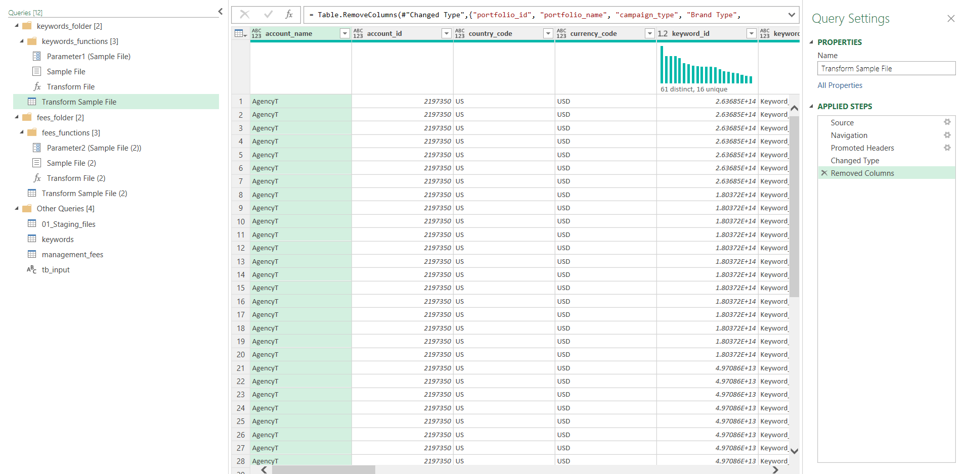 Applying transformations to each file